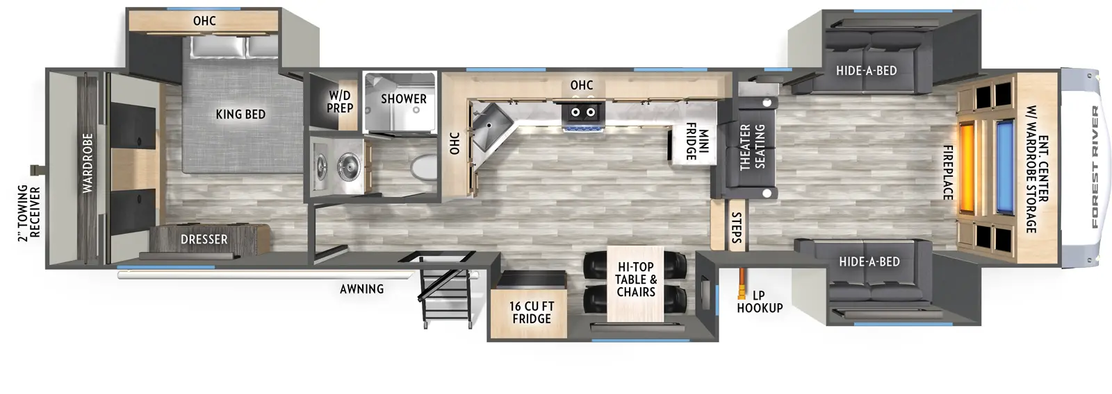 Wildcat Fifth Wheels 35FL Floorplan